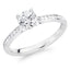 Round Brilliant Cut 0.70ct Diamond Engagement Ring with Diamond Shoulders
