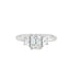 Emerald Cut 1.00ct Diamond with Trapeze Cut Diamond Trilogy Engagement Ring