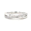 Round Brilliant Cut Diamond Grain Set Crossover Wedding Band 0.13cts