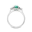 Oval Cut Emerald & Round Brilliant Cut Diamond Trilogy Engagement Ring