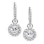 Round Brilliant Cut Diamond Halo Earrings With Diamond Hoops