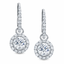 Round Brilliant Cut Diamond Halo Earrings With Diamond Hoops