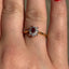 Oval Cut Ruby & Round Brilliant Cut Diamond Cluster Engagement Ring