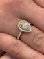 Pear Cut 1.00ct Diamond Double Halo Engagement Ring