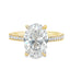 Lab Grown Oval Cut 3.50ct Diamond Engagement Ring with Diamond Shoulders & Hidden Halo