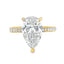 Lab Grown Pear Cut 3.02ct Diamond Engagement Ring with Diamond Shoulders & Hidden Halo