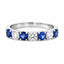 Round Brilliant Cut Sapphire & Diamond 7 Stone Eternity Ring