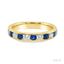 Round Brilliant Cut Sapphire & Diamond Half Hoop Eternity Ring