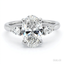Lab Grown Oval Cut 2.00ct Diamond Engagement Ring With Lab Grown Pear Cut Diamond Side Stones