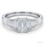 Emerald Cut 0.70ct Diamond Engagement Ring with Baguette Cut Diamond Side Stones