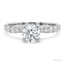 Round Brilliant Cut 0.80ct Diamond Engagement Ring with Diamond Shoulders & Hidden Halo