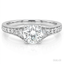 Round Brilliant Cut 0.76ct Diamond Engagement Ring with Diamond Shoulders