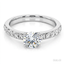 Round Brilliant Cut 0.75ct Diamond Engagement Ring with Diamond Shoulders