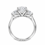 Lab Grown Round Brilliant Cut 1.56ct Diamond Trilogy Engagement Ring
