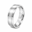 Flat Court 6mm Wedding Band With Matt Centre & Line Detail