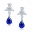 Pear Cut Sapphire & Diamond Drop Earrings