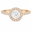 Round Brilliant Cut 0.70ct Diamond Halo Engagement Ring