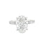 Lab Grown Oval Cut 3.04ct Diamond Engagement Ring with Diamond Shoulders & Hidden Halo