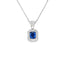 Cushion Cut Sapphire & Diamond Halo Pendant