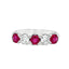 Round Brilliant Cut Ruby & Diamond 5 Stone Eternity Ring