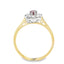 Oval Cut Ruby & Round Brilliant Cut Diamond Cluster Engagement Ring