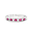 Round Brilliant Cut Diamond & Princess Cut Ruby Half Hoop Eternity Ring