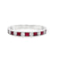 Round Brilliant Cut Diamond & Ruby Half Hoop Eternity Ring