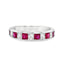 Princess Cut Diamond & Ruby Half Hoop Eternity Ring
