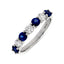 Round Brilliant Cut Sapphire & Diamond 7 Stone Eternity Ring