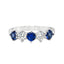Round Brilliant Cut Sapphire & Diamond 5 Stone Eternity Ring