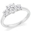 Round Brilliant Cut 1.00ct Diamond Trilogy Engagement Ring