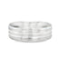 Flat Court Wedding Band With 2 Lines & Bevelled Edges
