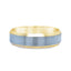 18ct Yellow Gold & Platinum Flat Wedding Band with Bevelled Edges