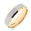 18ct Yellow Gold & Platinum Flat Wedding Band with Bevelled Edges