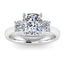 Lab Grown Cushion Cut 2.50ct Diamond Engagement Ring With Round Brilliant Cut Side Stones