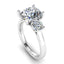 Lab Grown Cushion Cut 2.50ct Diamond Engagement Ring With Round Brilliant Cut Side Stones