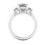 Lab Grown Cushion Cut 2.50ct Diamond Engagement Ring With Round Brilliant Cut Side Stones