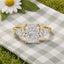 Lab Grown Radiant Cut 2.50ct Diamond Trilogy Engagement Ring with Pear Cut Lab Diamond Side Stones