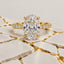 Lab Grown Oval Cut 3.89ct Diamond Engagement Ring with Diamond Shoulders & Hidden Halo