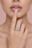 Lab Grown Emerald Cut 2.29ct Diamond Engagement Ring With Trapezoid Cut Diamond Side Stones