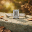 Lab Grown Emerald Cut 1.63ct Diamond Engagement Ring with Hidden Halo