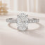 Lab Grown Oval Cut 3.04ct Diamond Engagement Ring with Diamond Shoulders & Hidden Halo