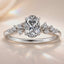 Lab Grown Oval Cut 2.70ct Diamond Engagement Ring with Diamond Shoulders