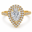 Pear Cut 1.00ct Diamond Double Halo Engagement Ring