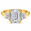 Lab Grown Emerald Cut 2.29ct Diamond Engagement Ring With Trapezoid Cut Diamond Side Stones