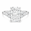 Lab Grown Radiant Cut 2.05ct Diamond Engagement Ring with Diamond Shoulders Trefoil Diamond Side Stones