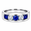 Round Brilliant Cut Sapphire & Diamond 5 Stone Eternity Ring