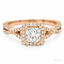 Princess Cut 0.60ct Diamond Halo Engagement Ring