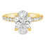 Lab Grown Oval Cut 2.00ct Diamond Engagement Ring with Diamond Shoulders & Hidden Halo