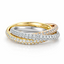 Round Brilliant Cut Diamond 3 Tone Russian Eternity Ring